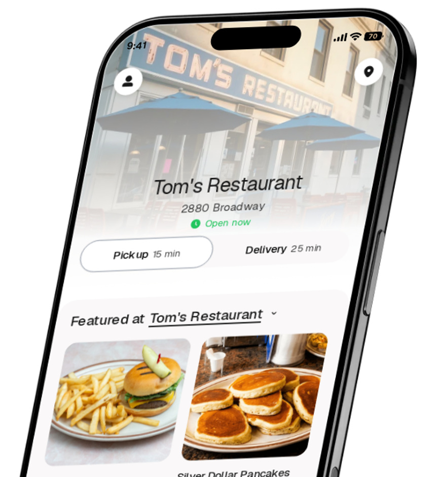 Tom's Restaurant app preview